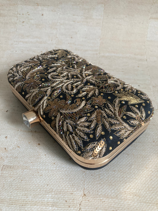 Faiza (Rectangular Clutch) (Black) (ST924)