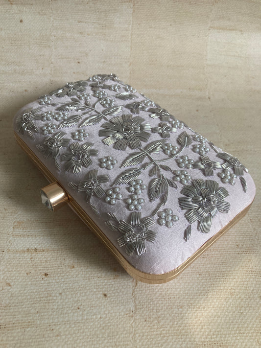 Alina (Rectangular Clutch) (Pale Pink) (ST859)