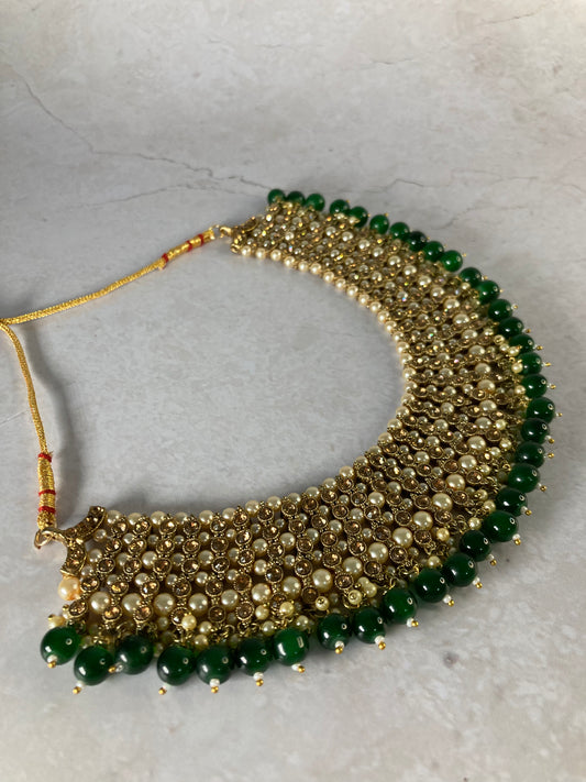 Riyasat Meenakari Kundan Pearl Set (ST128) (Emerald)
