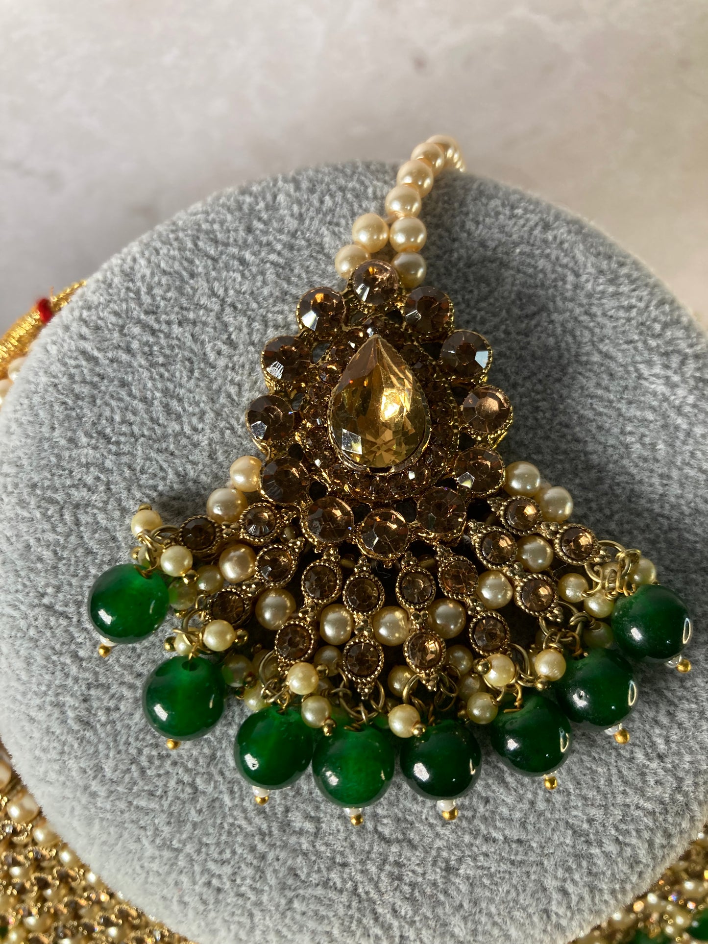 Riyasat Meenakari Kundan Pearl Set (ST128) (Emerald)
