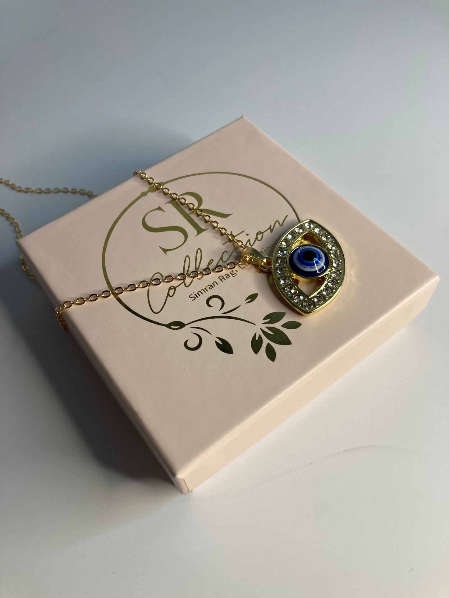 Evil Eye Pendant Necklace (ST364) (Gold)