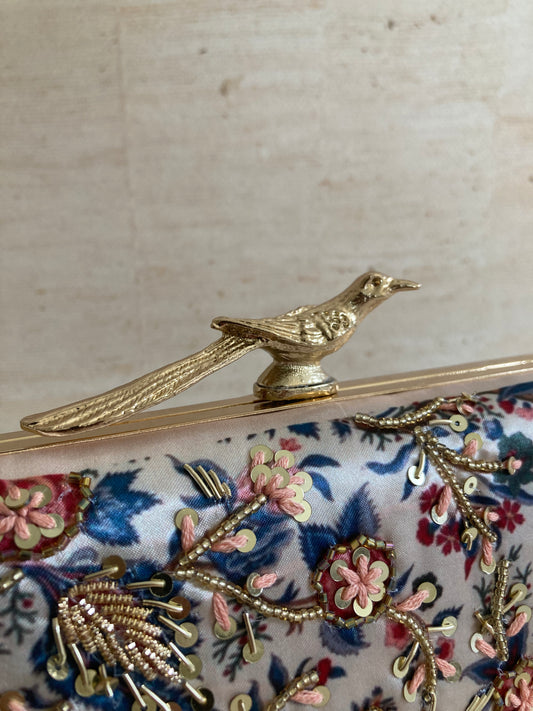 SALE Dahlia Rectangular Digitally Printed Clutch (ST962)