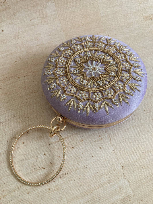 Aarza Purple Bangle Clutch (ST735)