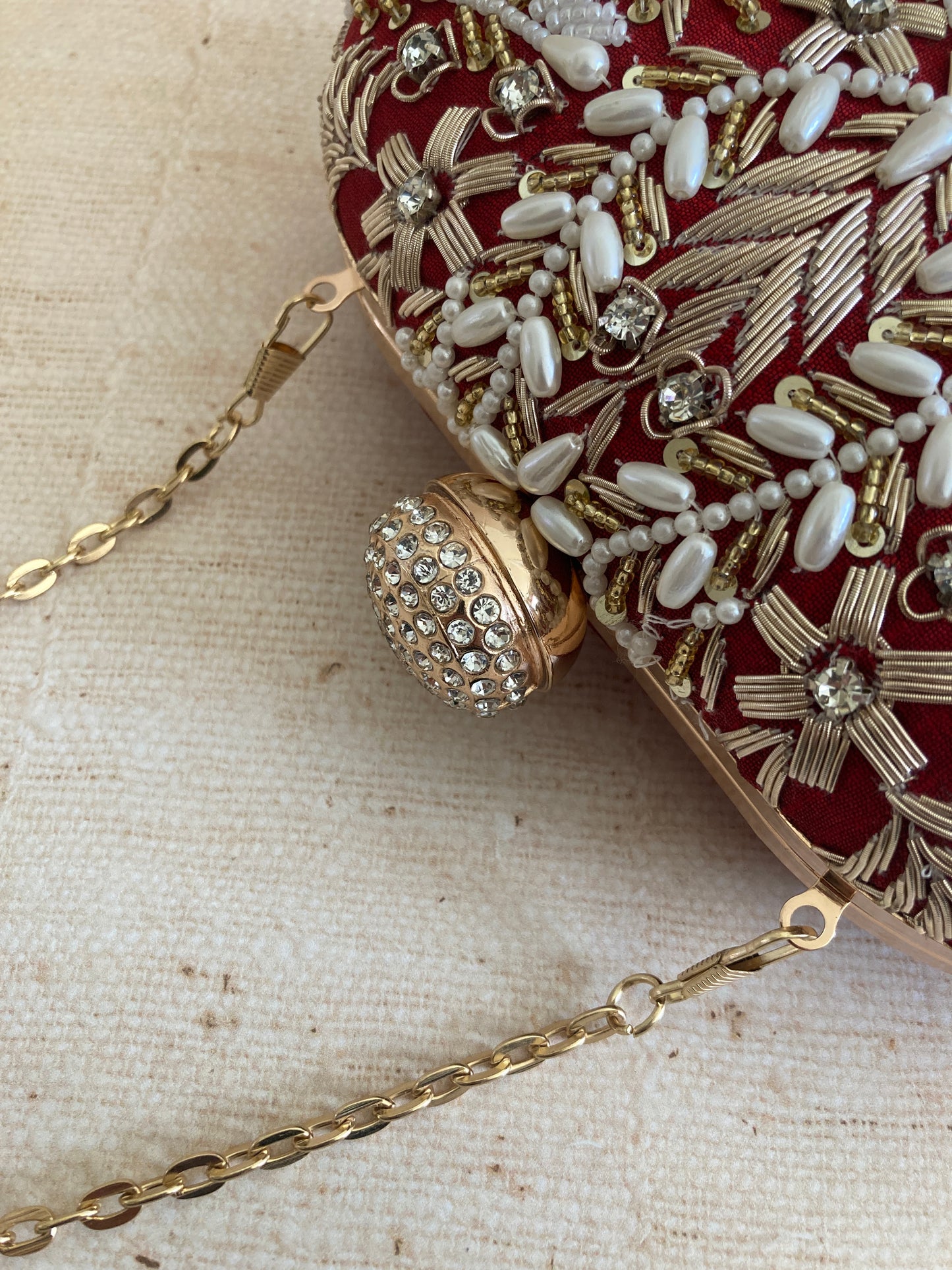 Ambrose (Oval Clutch)(Maroon)(ST266)