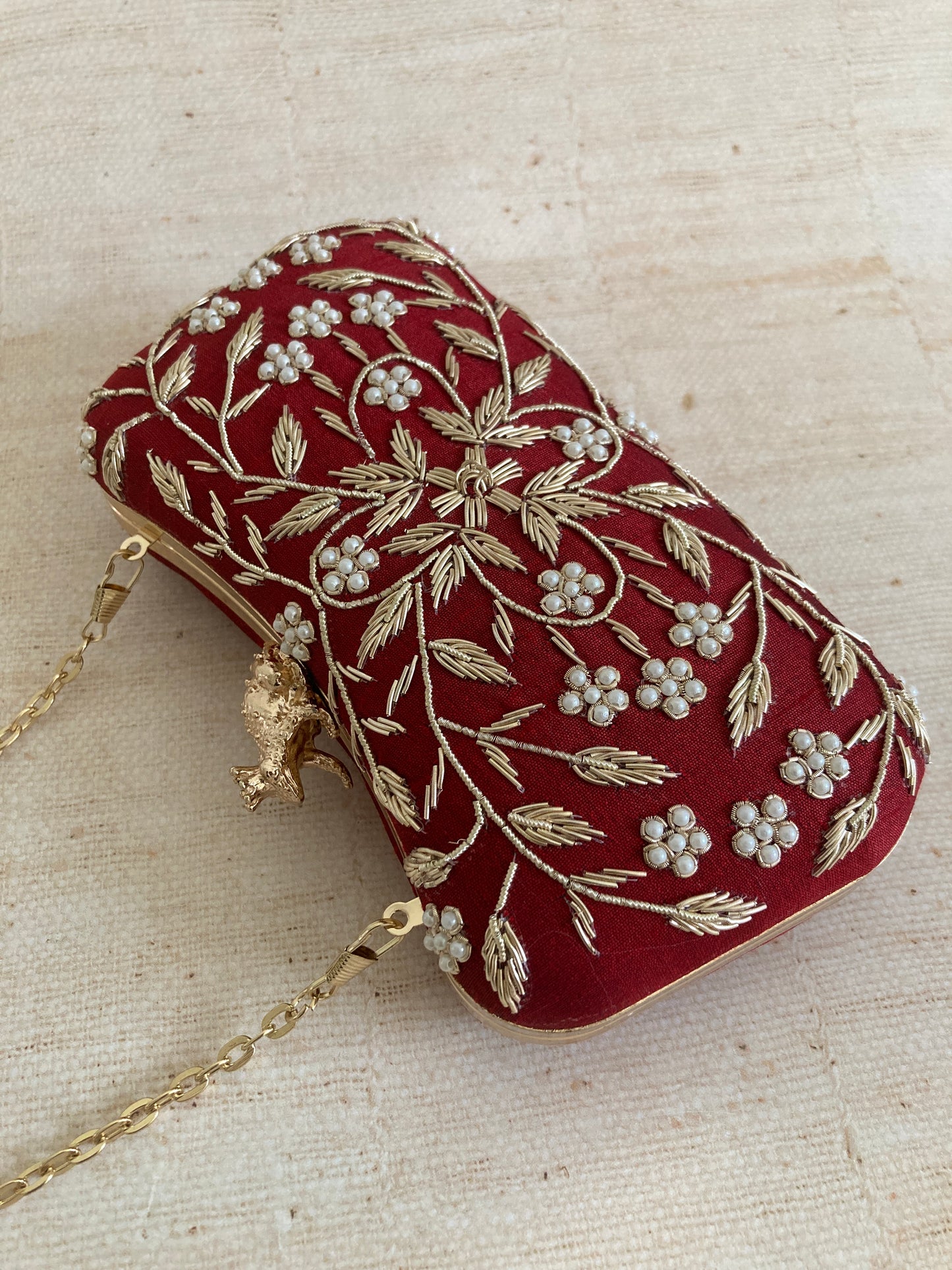 Milani (Rectangular Clutch) (Maroon) (ST263)