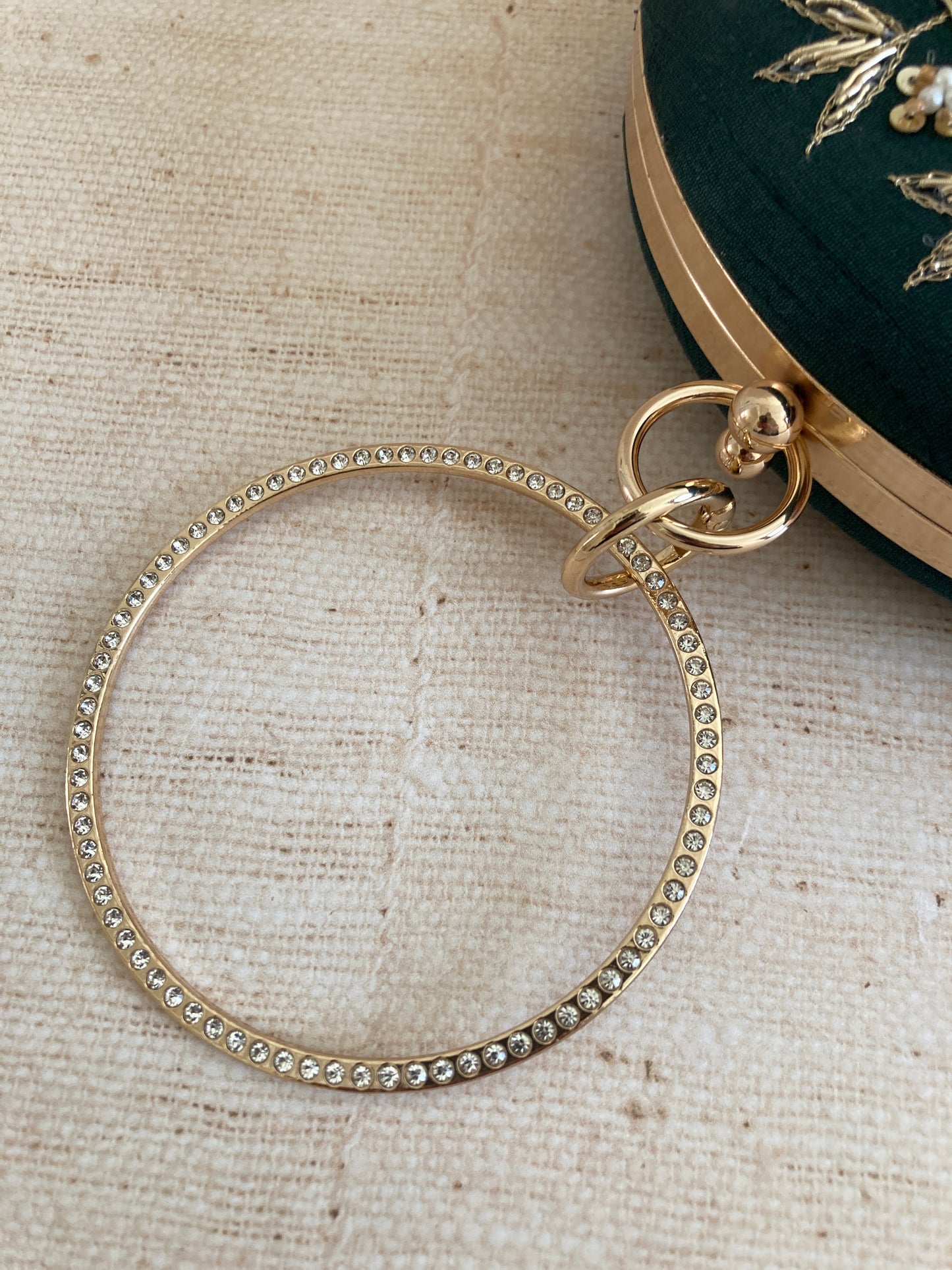 SALE Aarza Emerald Green Bangle Clutch (ST735)