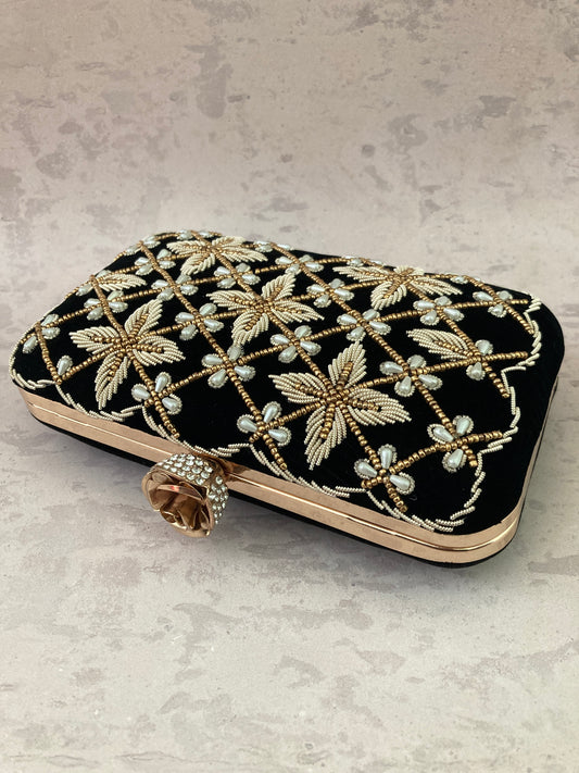 Royal Rectangular Clutch (Black) (ST134)