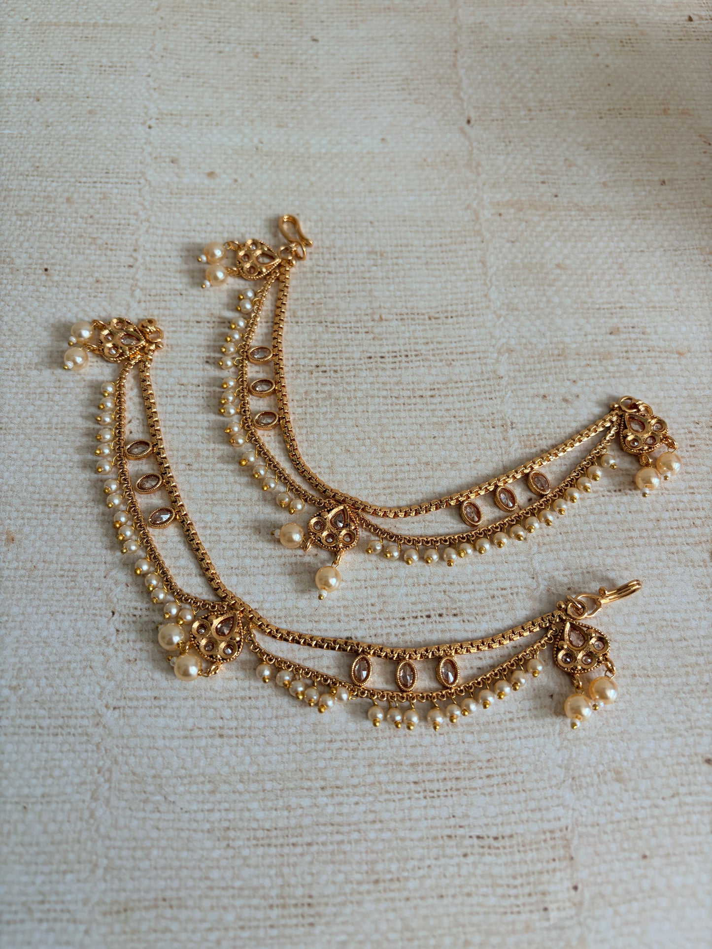 Gold Plated Pearl Ear Chains/Kaan Chain (ST1181)