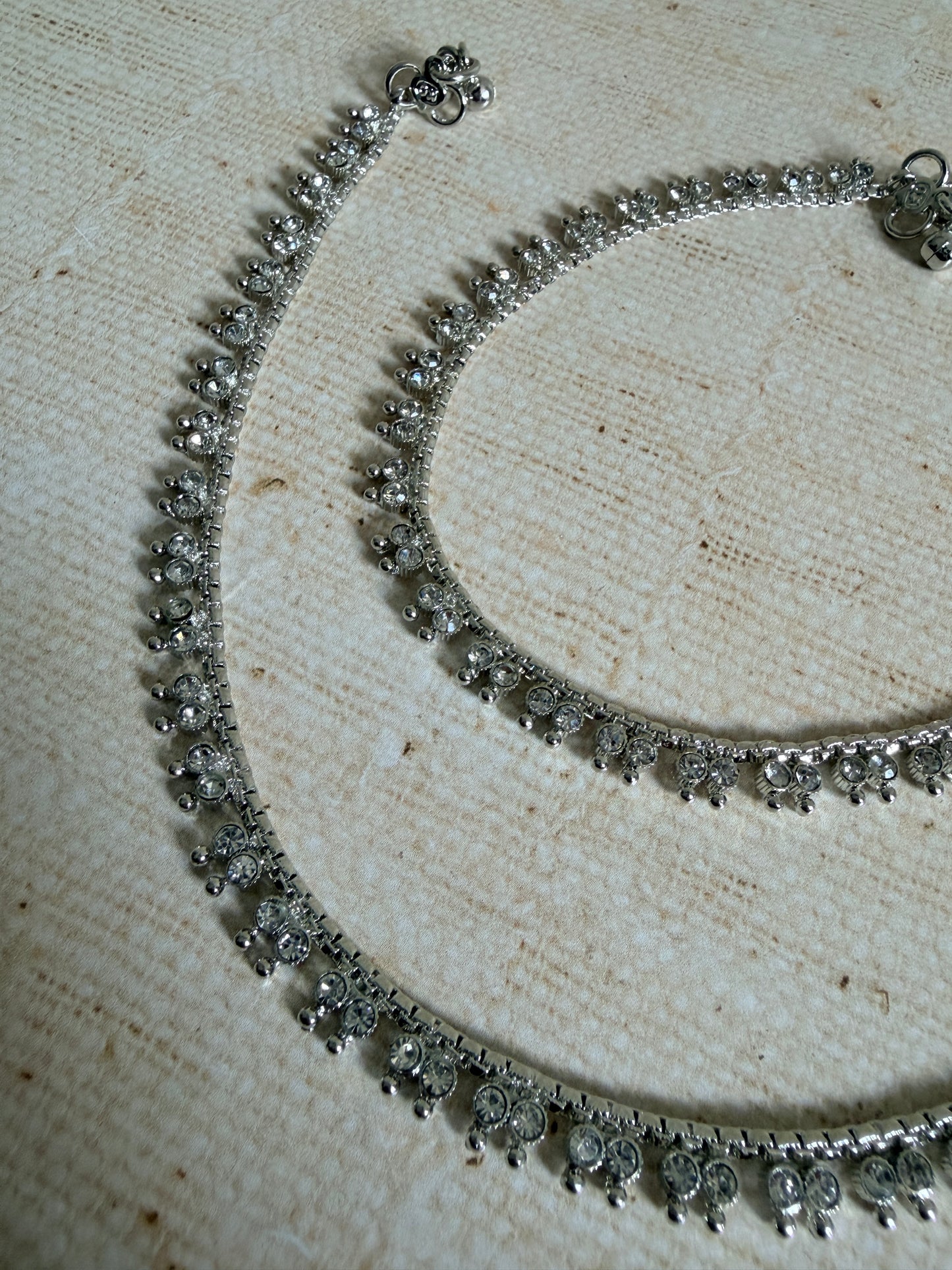 Silver Adjustable Anklets/Payal (ST1194)