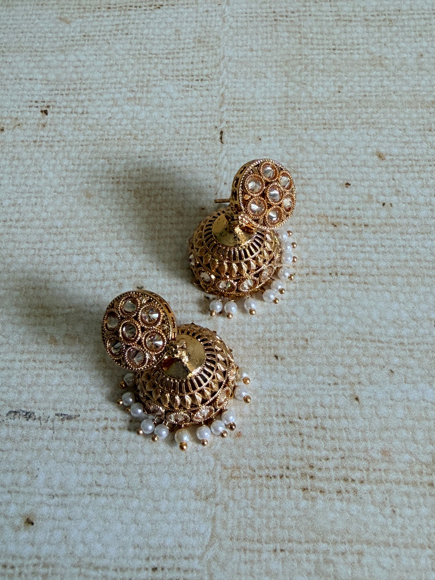 Gold Small Jhumki Earrings (ST1197)