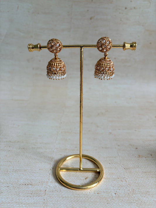 Gold Small Jhumki Earrings (ST1197)
