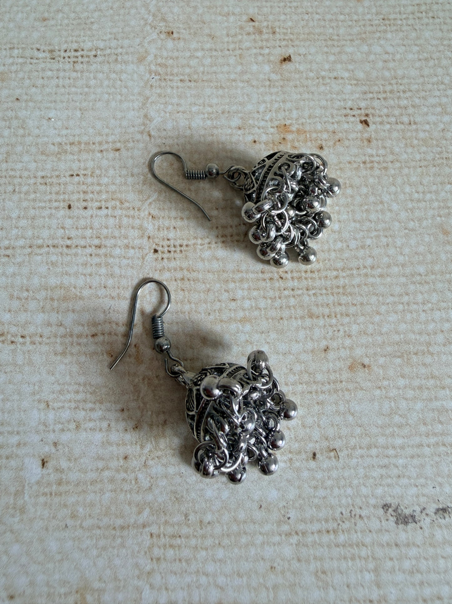 Mini Oxidised Silver Jhumki Earrings (ST1200)