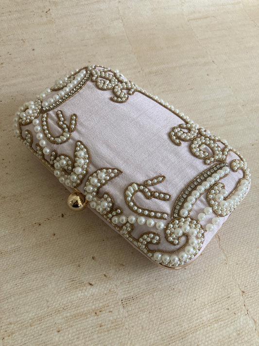 Maria Pale Pink Rectangular Clutch (ST903)