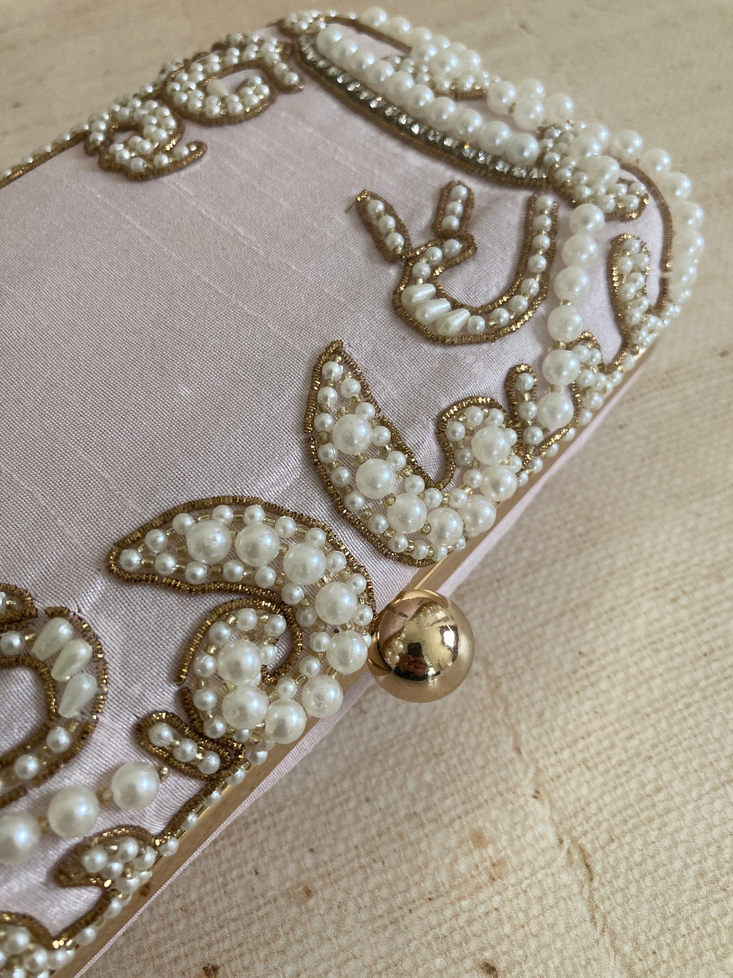 Maria Pale Pink Rectangular Clutch (ST903)