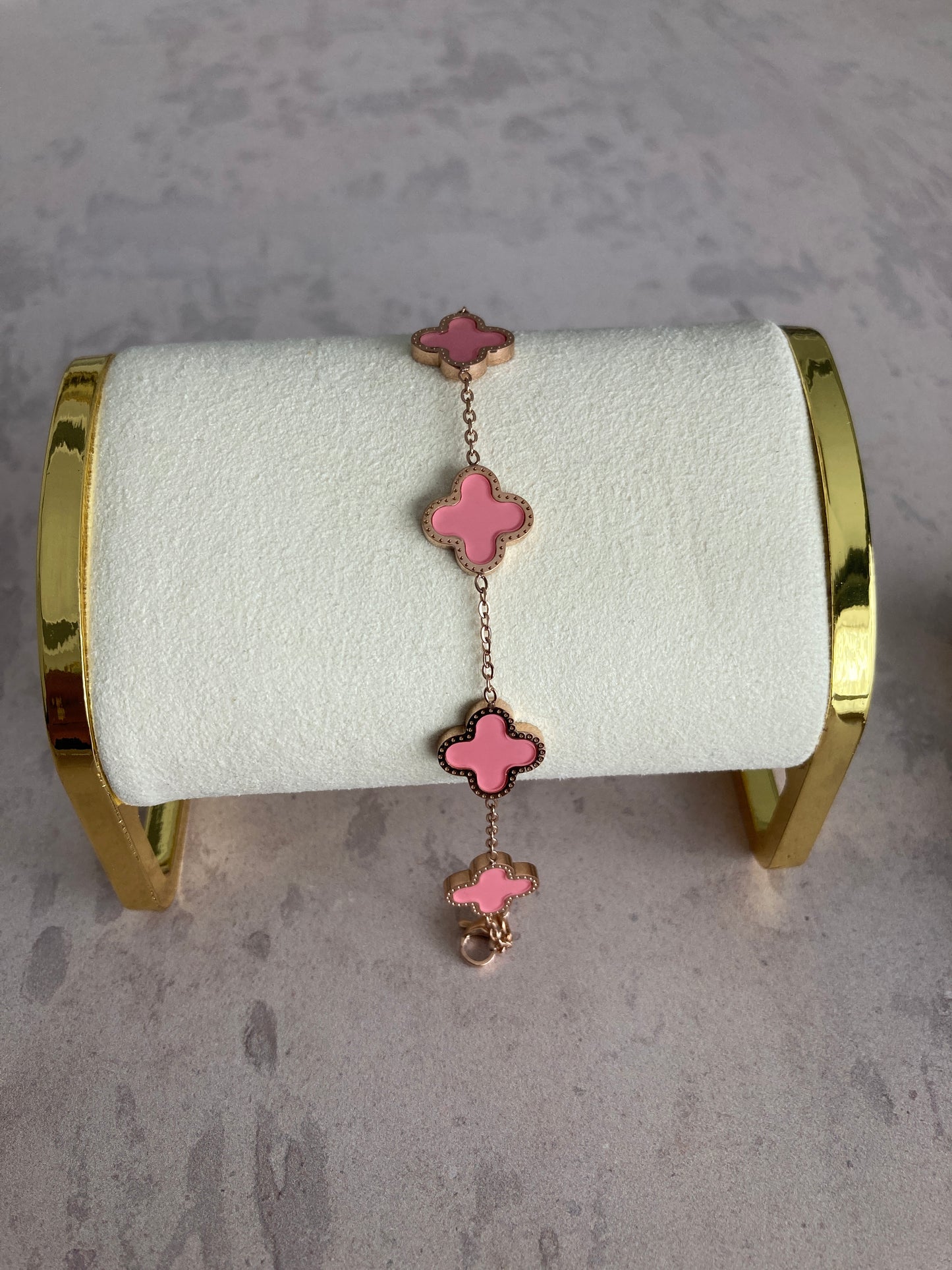 Adina Clover Bracelet (ST374) (Pink)
