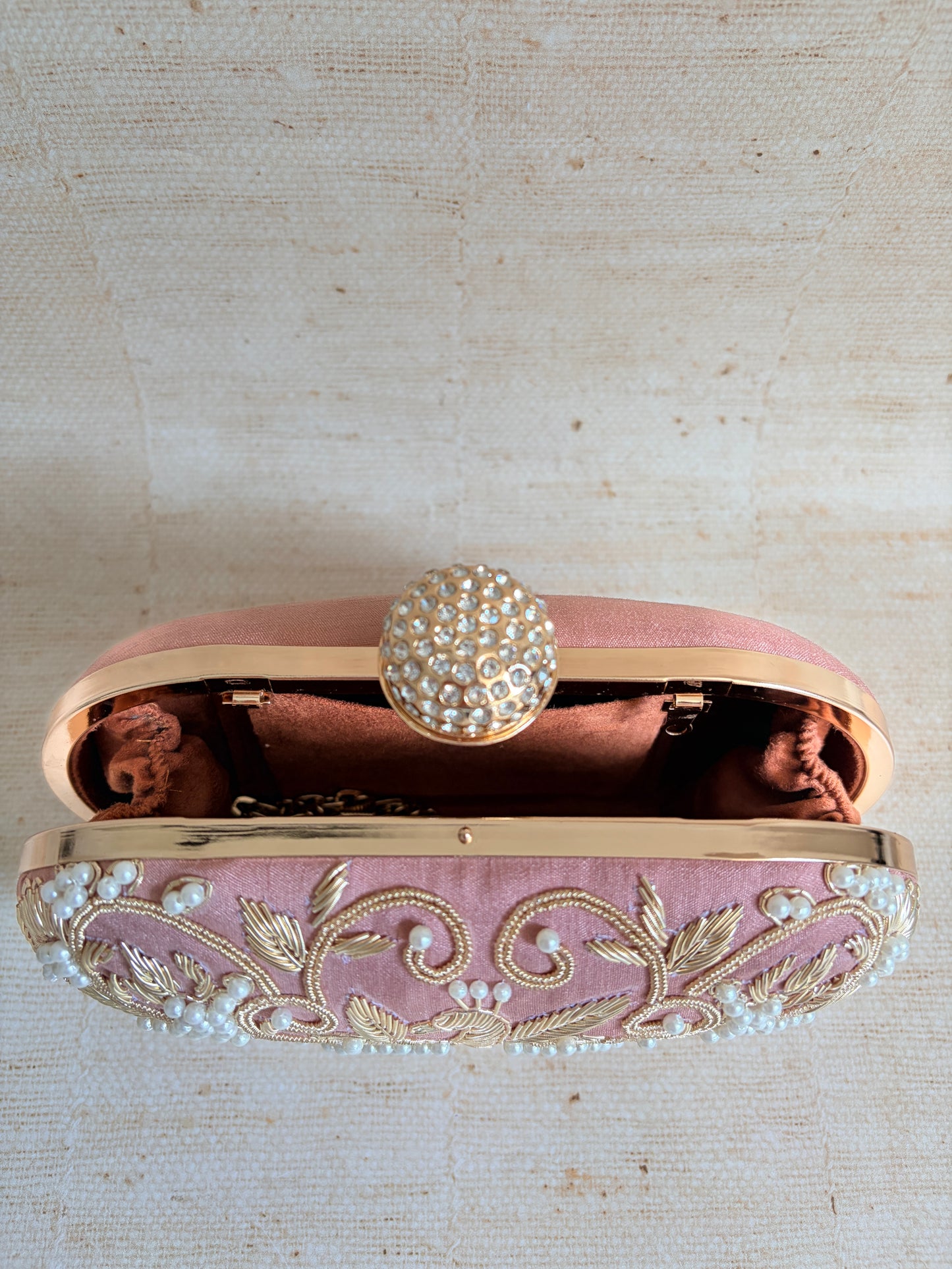 Peacock Oval Pink Clutch (ST1202)