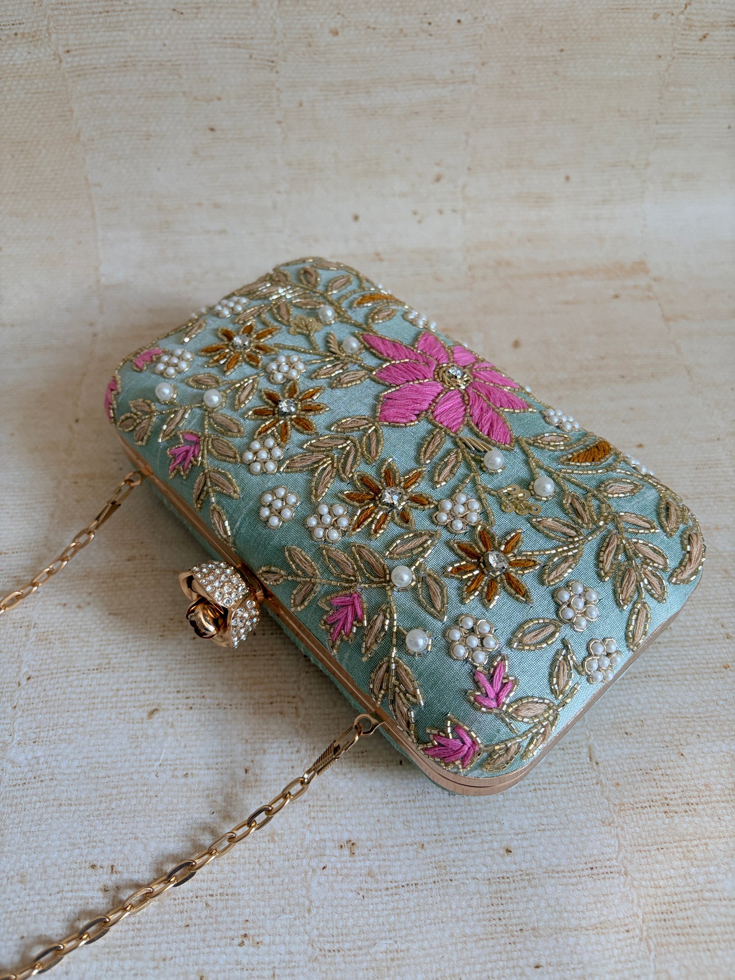 Amelia Green Rectangular Clutch (ST11203)