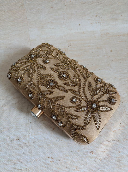 Calcutta Rectangular Clutch (ST1004) (Gold)