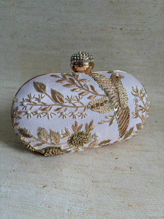 Pink Bird Oval Clutch (ST1139)