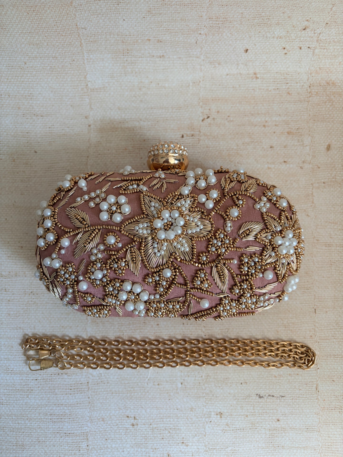 Blush Oval Pink Clutch (ST1208)