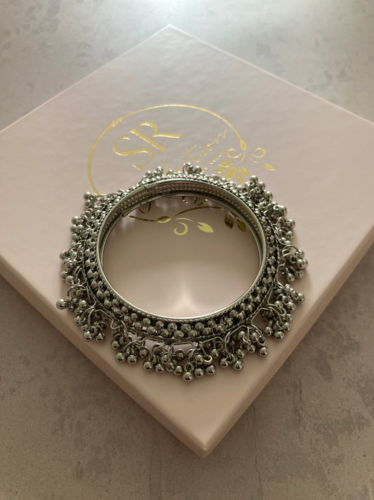Sehmat Silver Plated Ghungroo Bangles (2.8) (ST780)