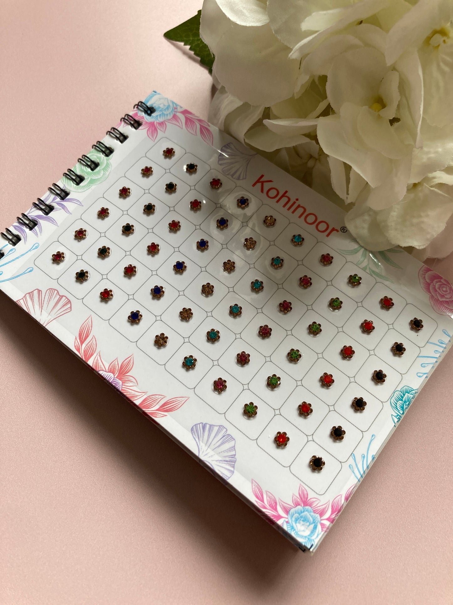 Colourful 5 Page 300 Flower Bindi Booklet (ST986)
