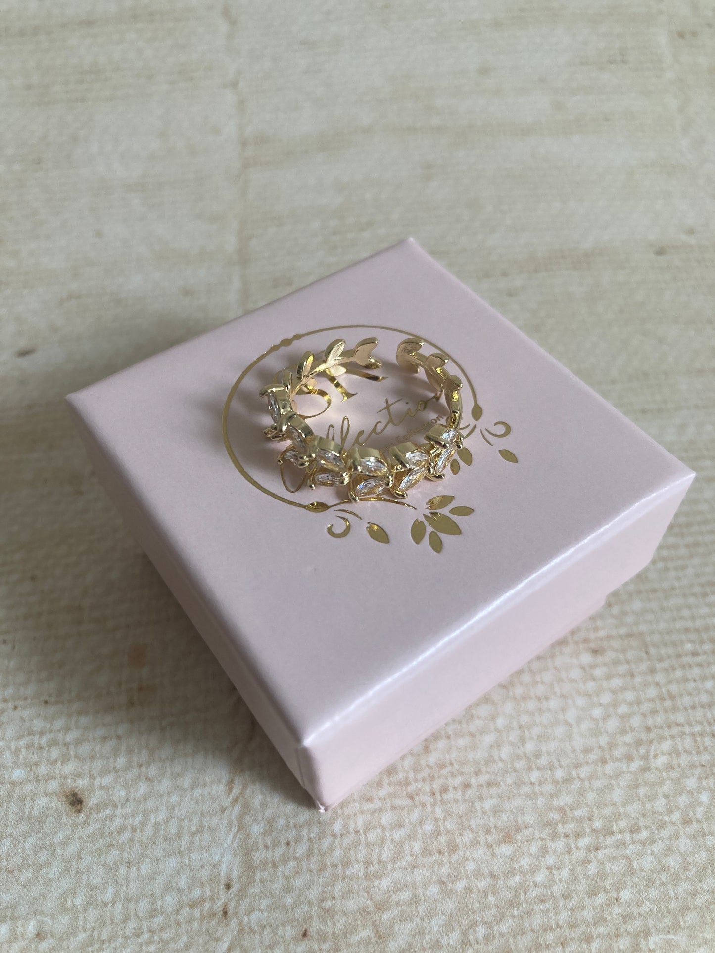 Adjustable Gold Silver Vine Leaf Ring (ST988)