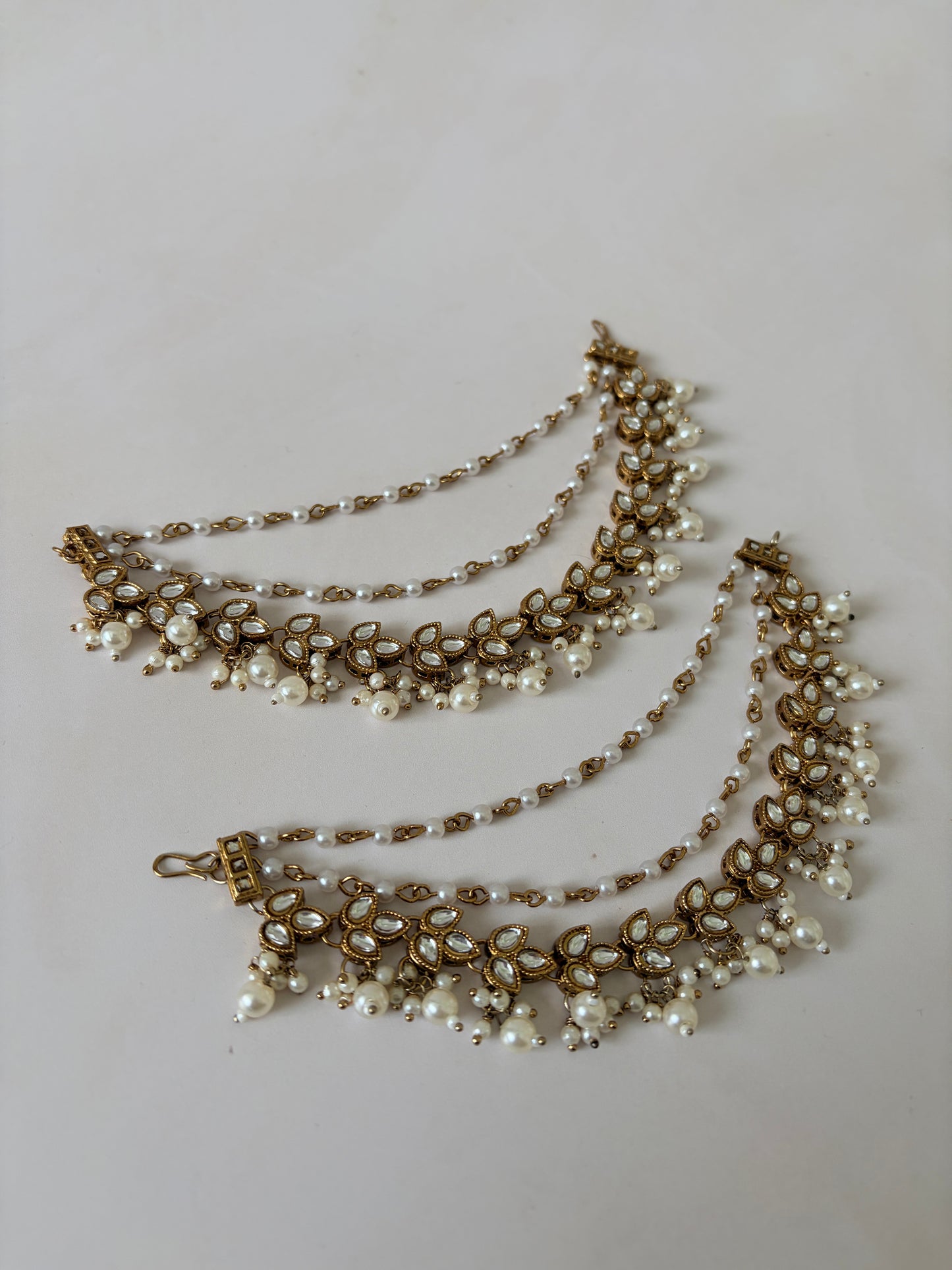 Antique Gold Pearl Ear Chains/Kaan Chain (ST1086)