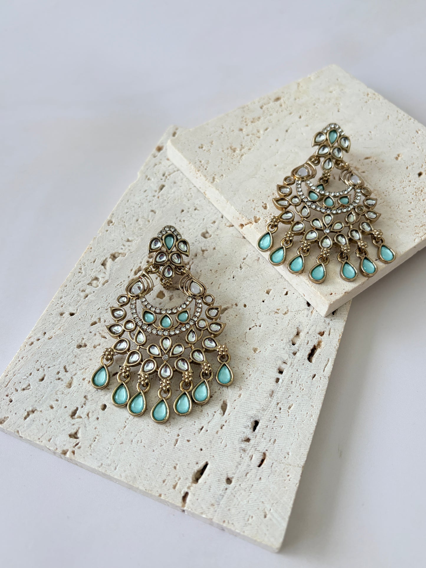 Avni Kundan Earrings (ST1219) (Blue)