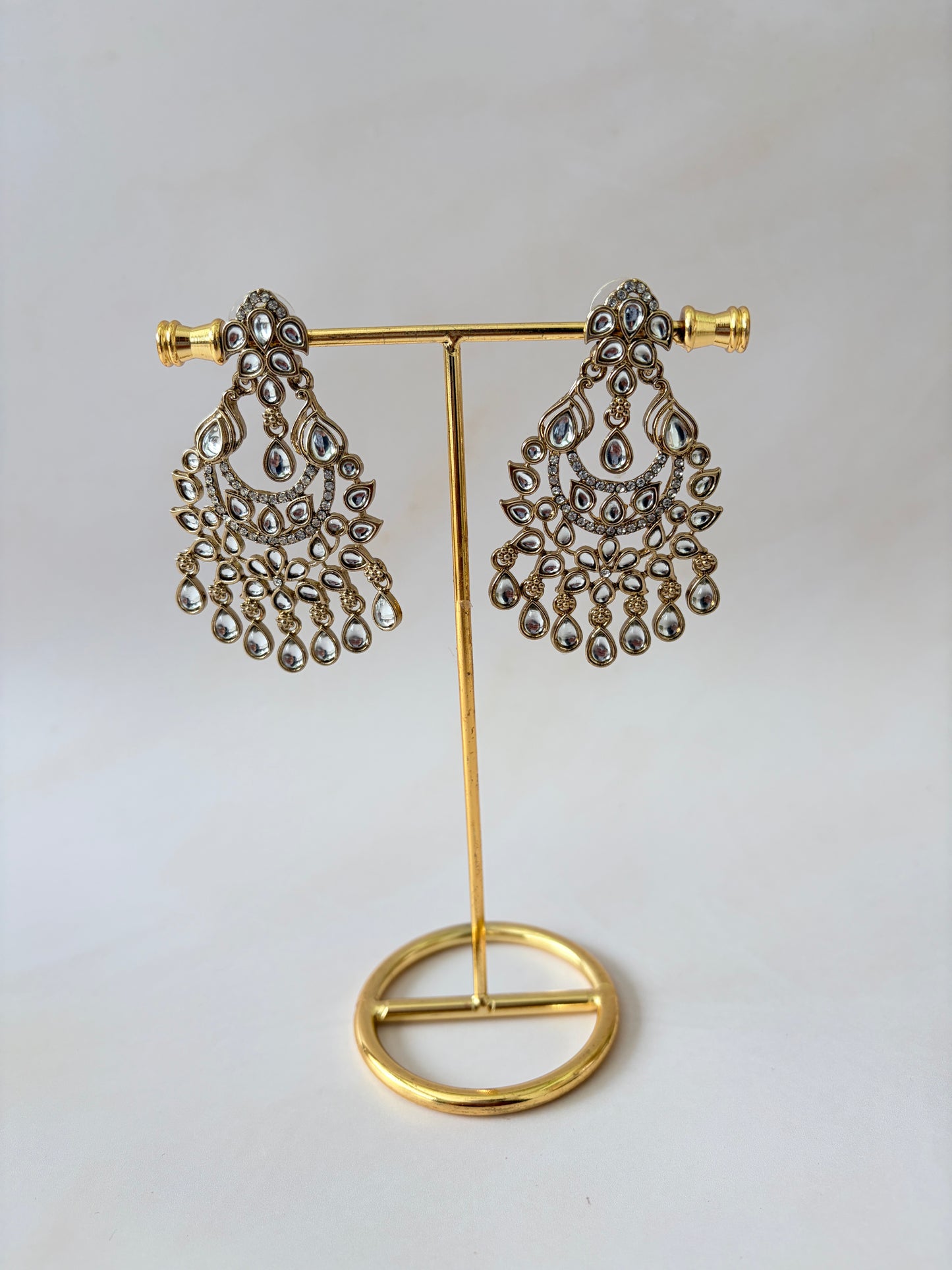 Avni Kundan Earrings (ST1219) (Silver)