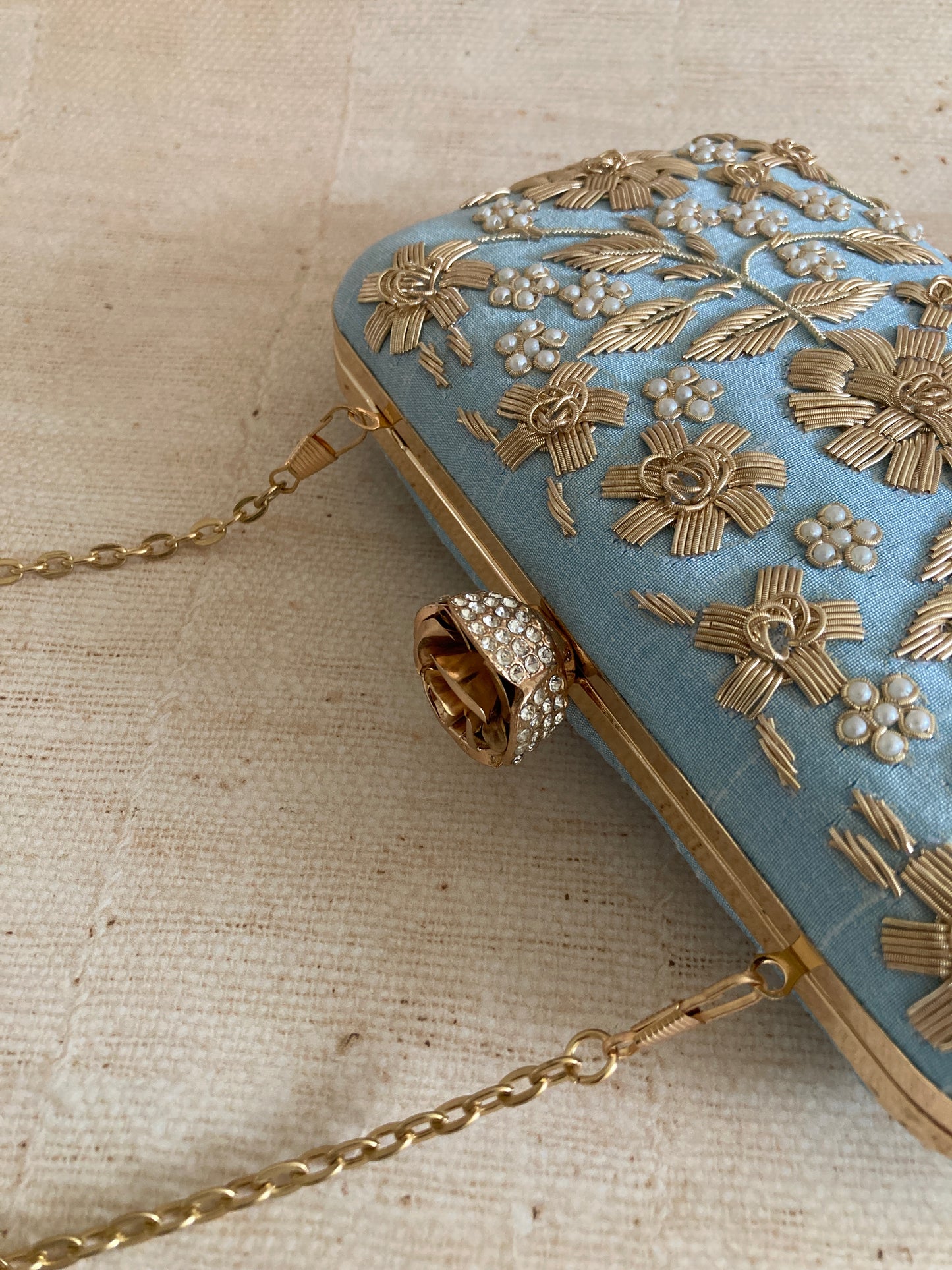 Alina (Rectangular Clutch) (Sky Blue) (ST859)