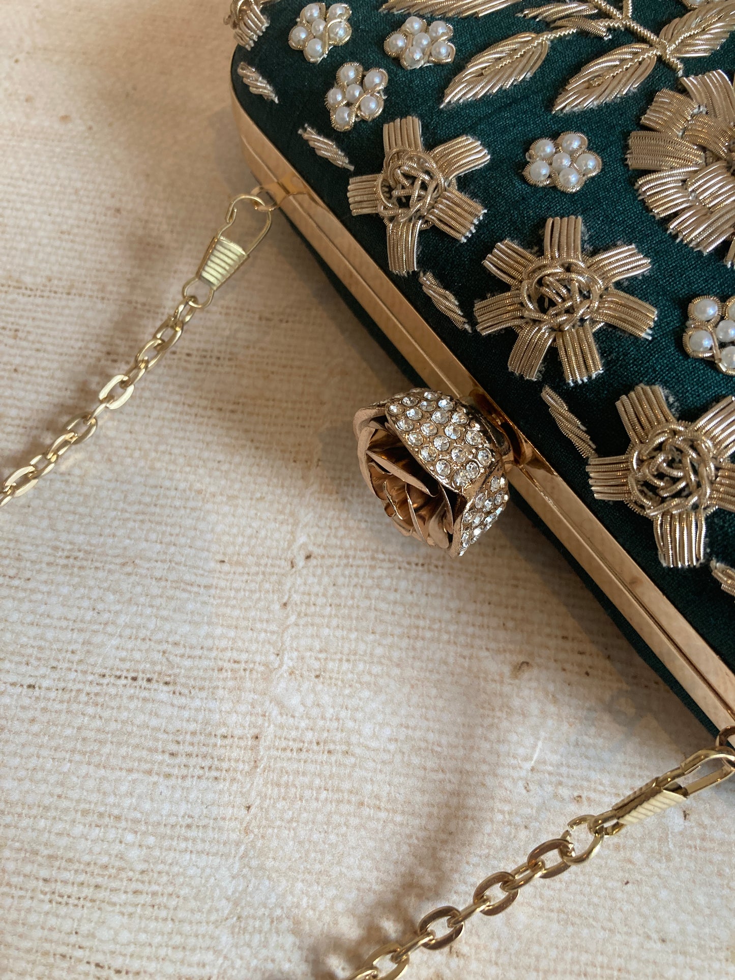 Alina (Rectangular Clutch) (Emerald Green) (ST859)