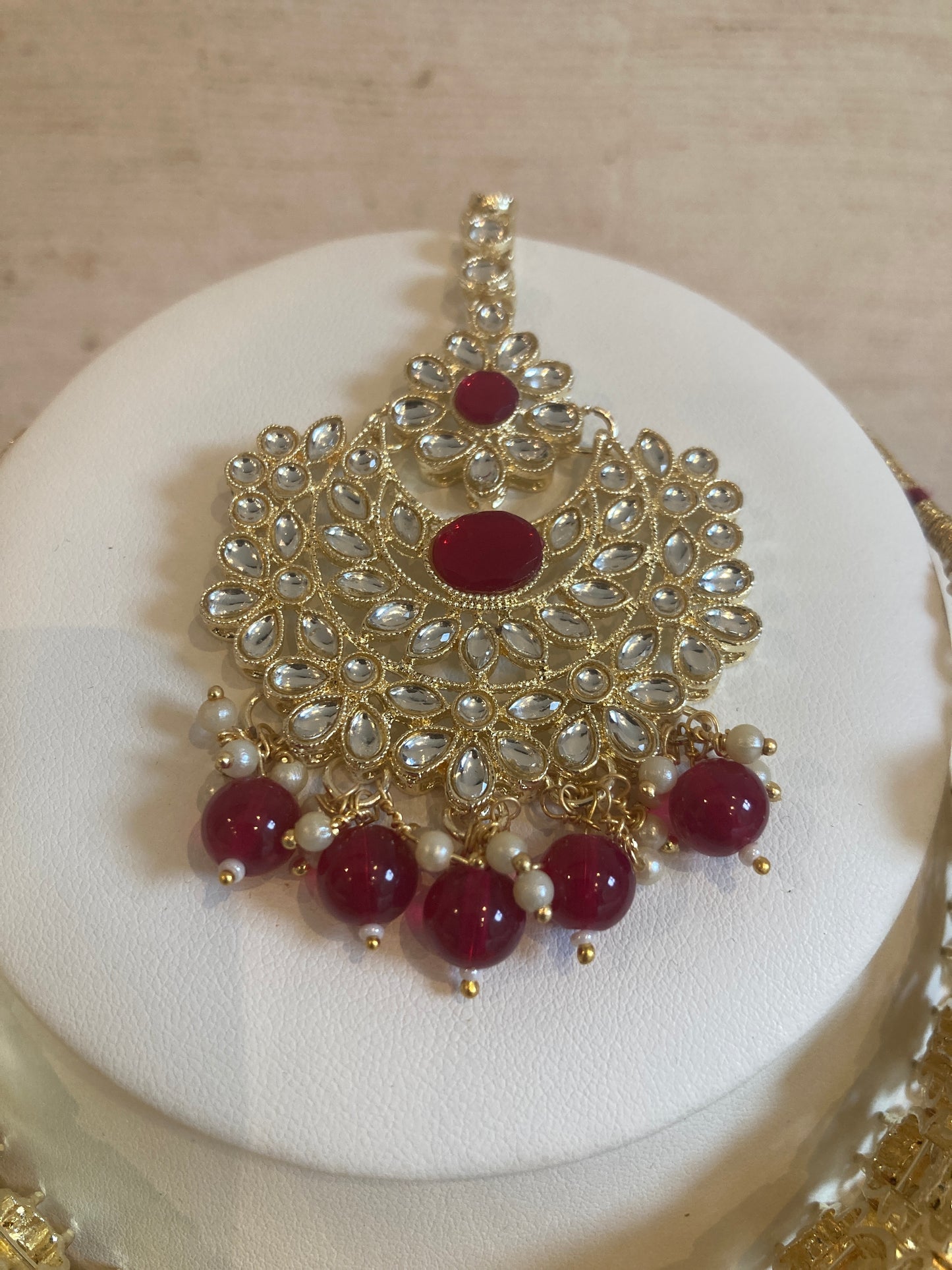 Maharani Gold Plated Kundan Choker Set (ST222) Maroon