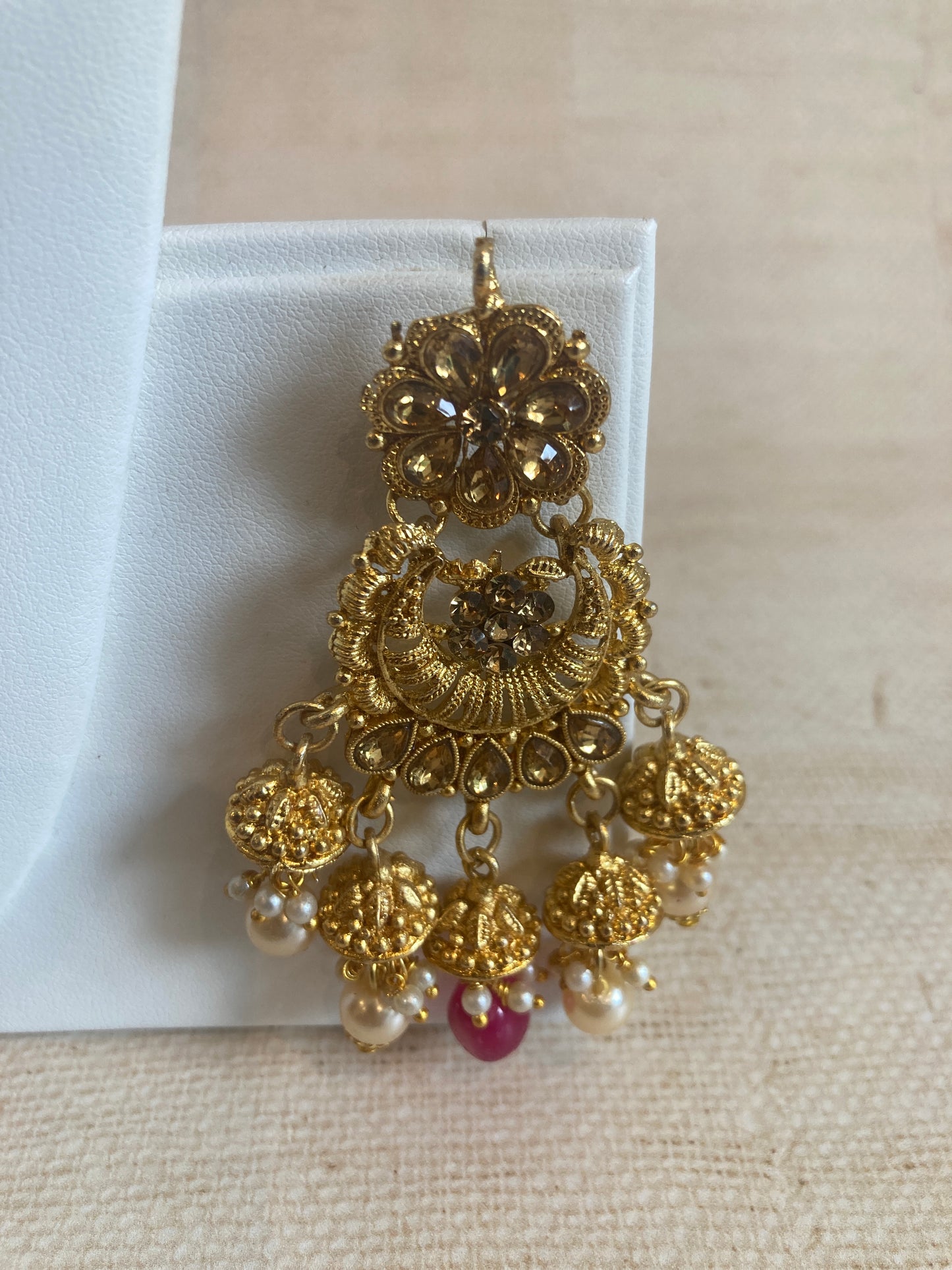 Chandni Antique Gold Plated Beaded Necklace Set (ST226)