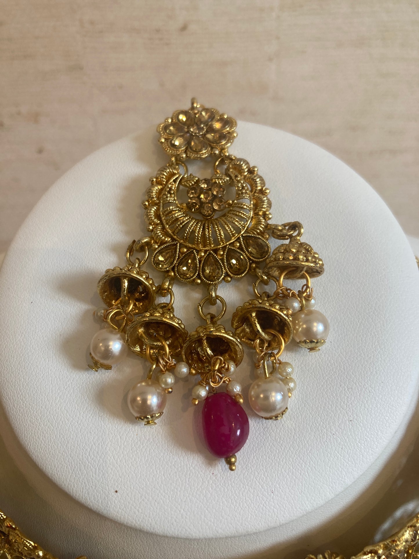 Chandni Antique Gold Plated Beaded Necklace Set (ST226)