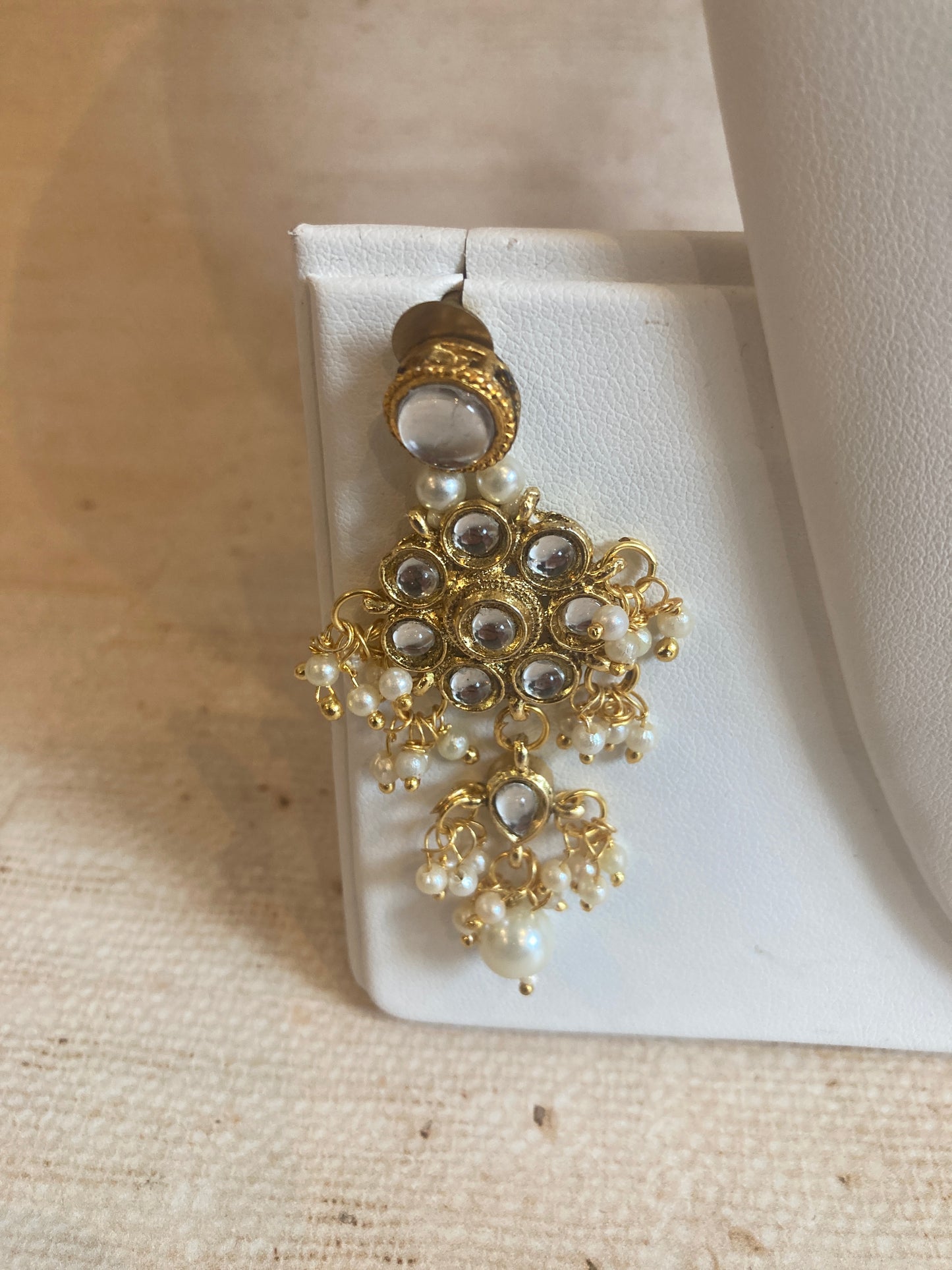Anchal Long Necklace Kundan And Pearl Set (ST224)