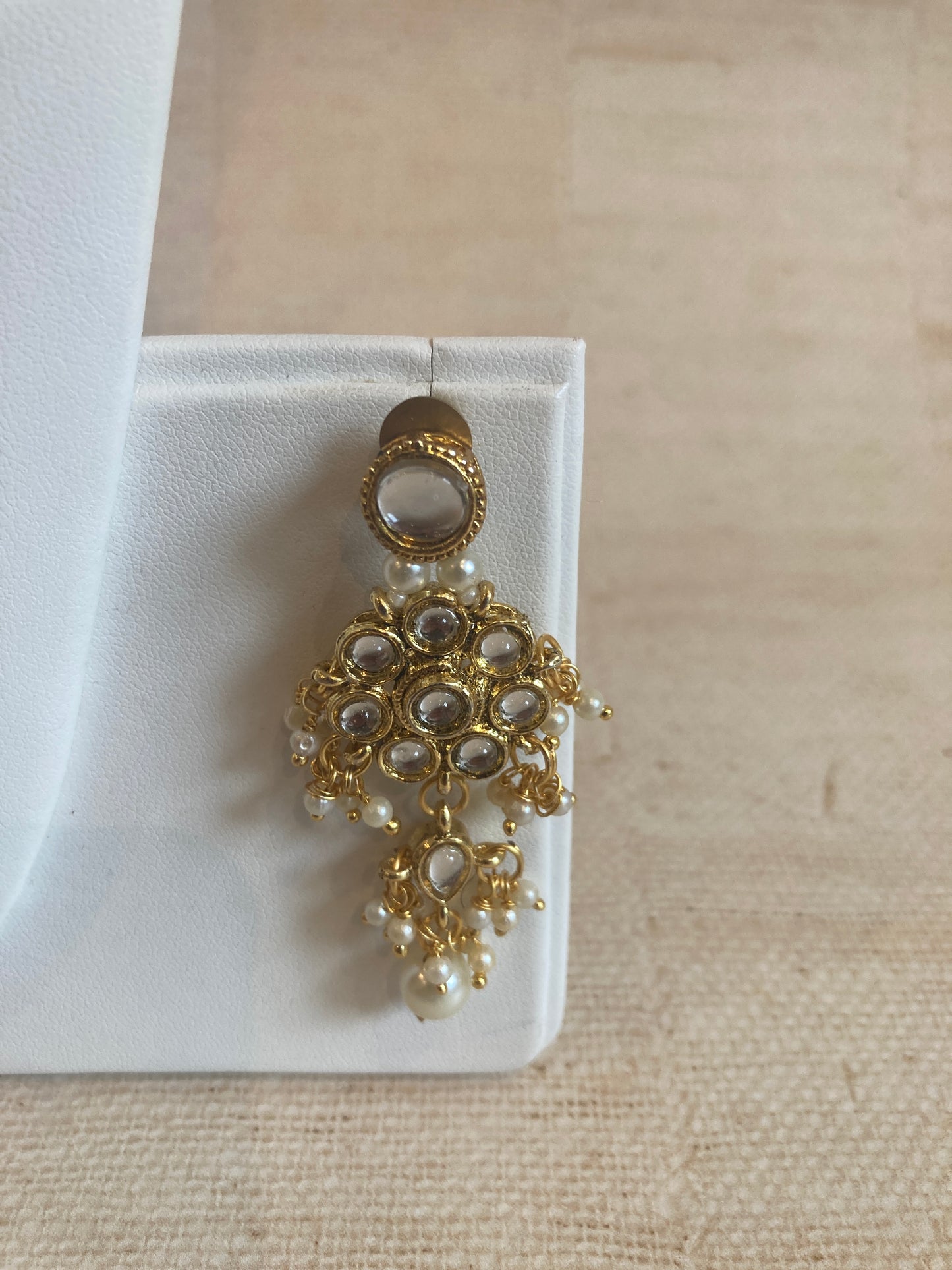 Anchal Long Necklace Kundan And Pearl Set (ST224)