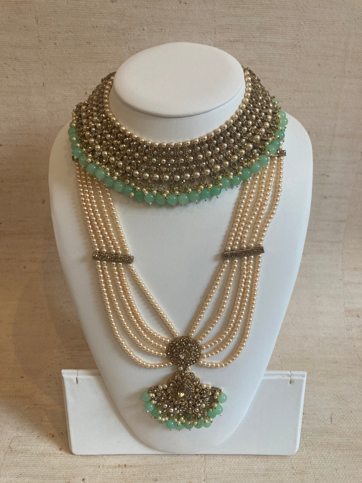 Riyasat Meenakari Kundan Pearl Set (ST128) (Mint)