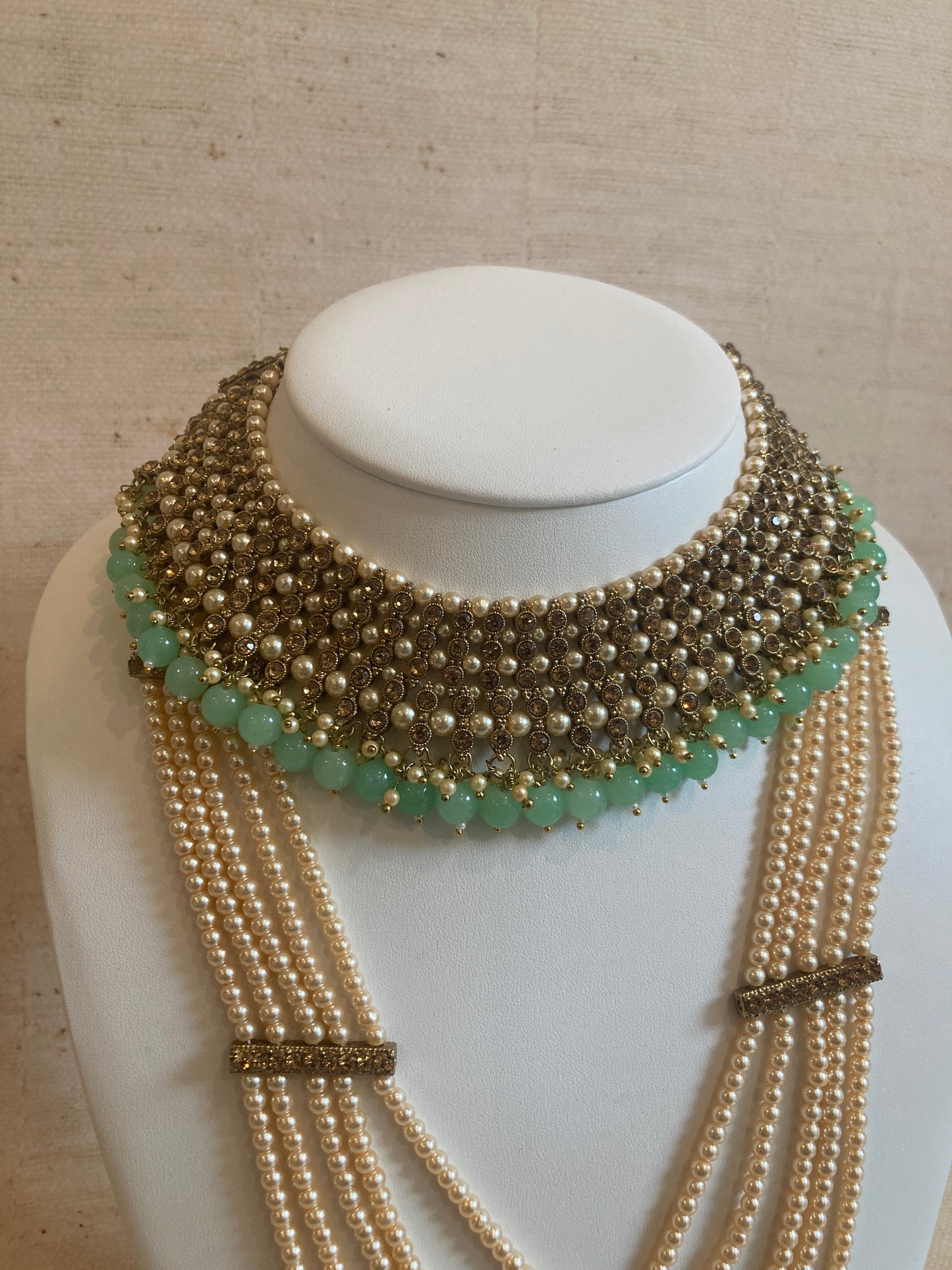 Riyasat Meenakari Kundan Pearl Set (ST128) (Mint)