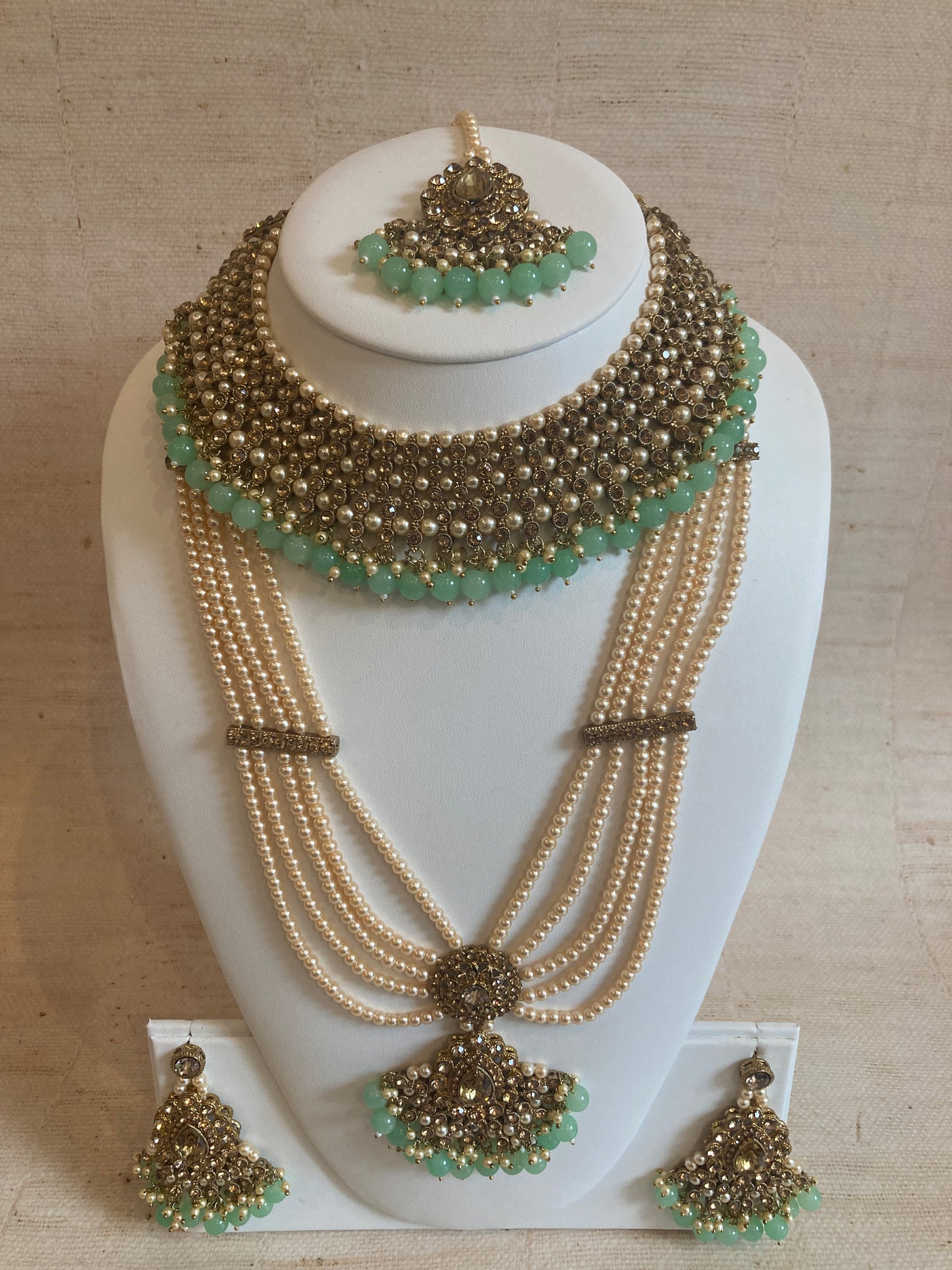 Riyasat Meenakari Kundan Pearl Set (ST128) (Mint)