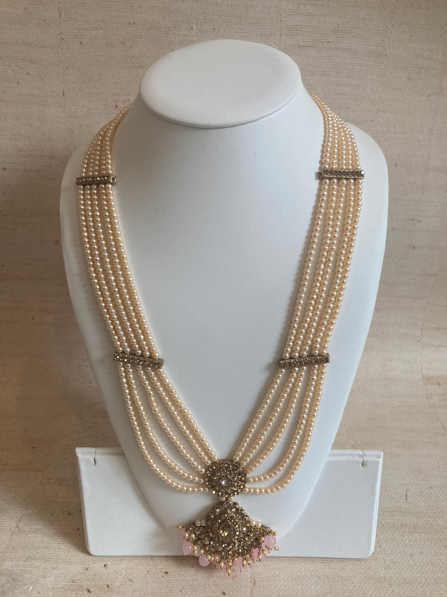 Riyasat Meenakari Kundan Pearl Set (ST128) (Antique Pink)