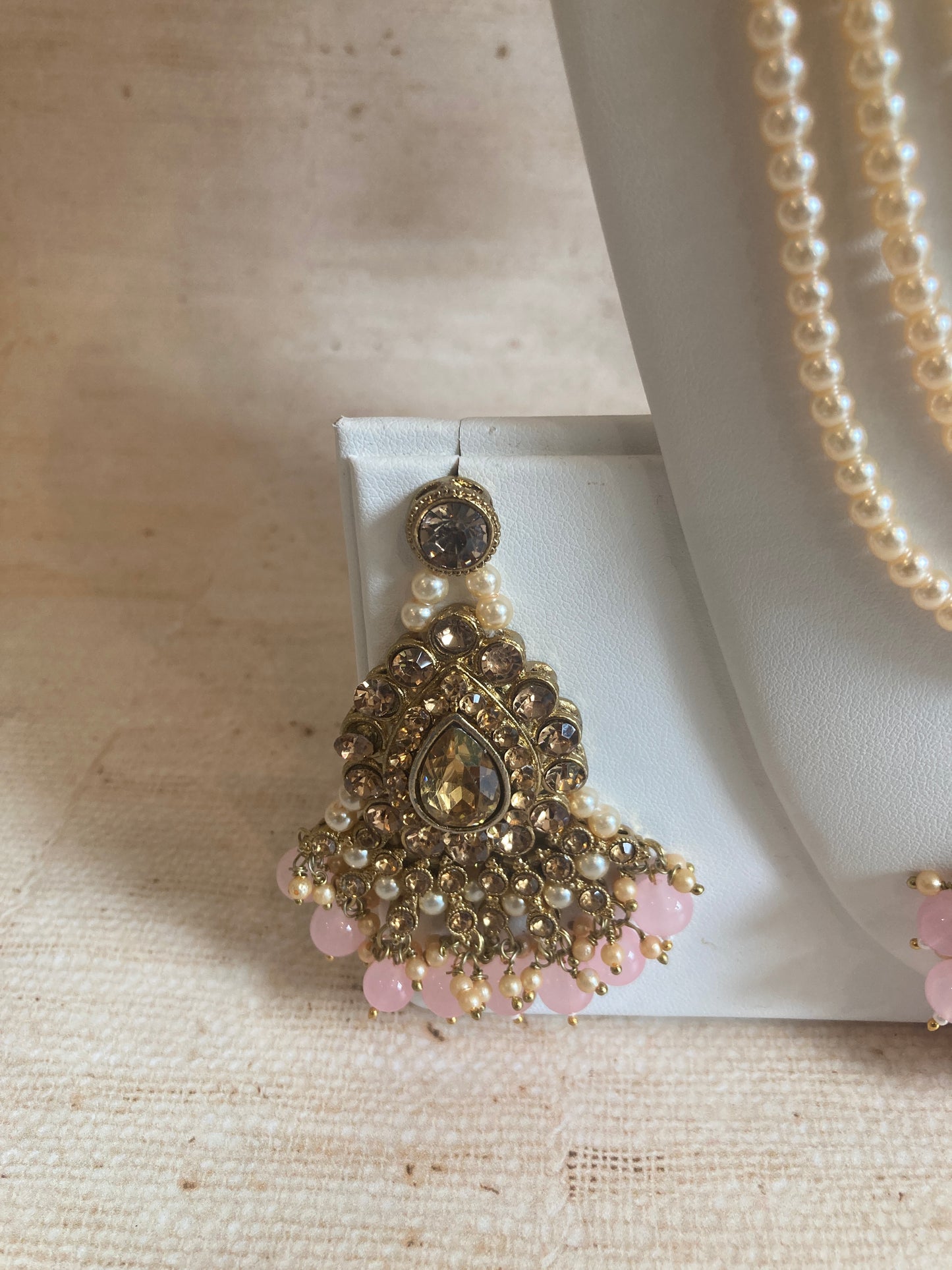 Riyasat Meenakari Kundan Pearl Set (ST128) (Antique Pink)