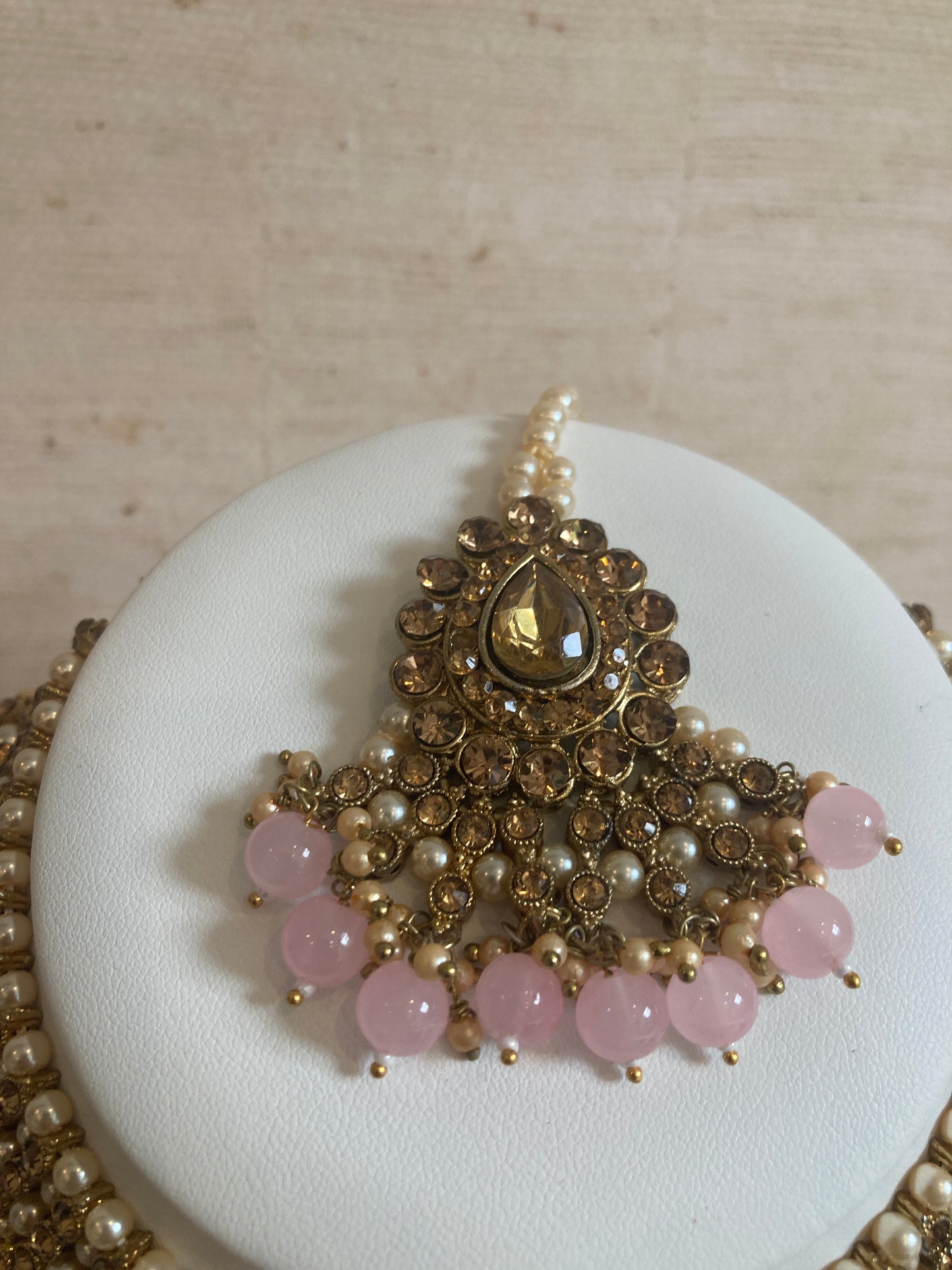 Riyasat Meenakari Kundan Pearl Set (ST128) (Antique Pink)