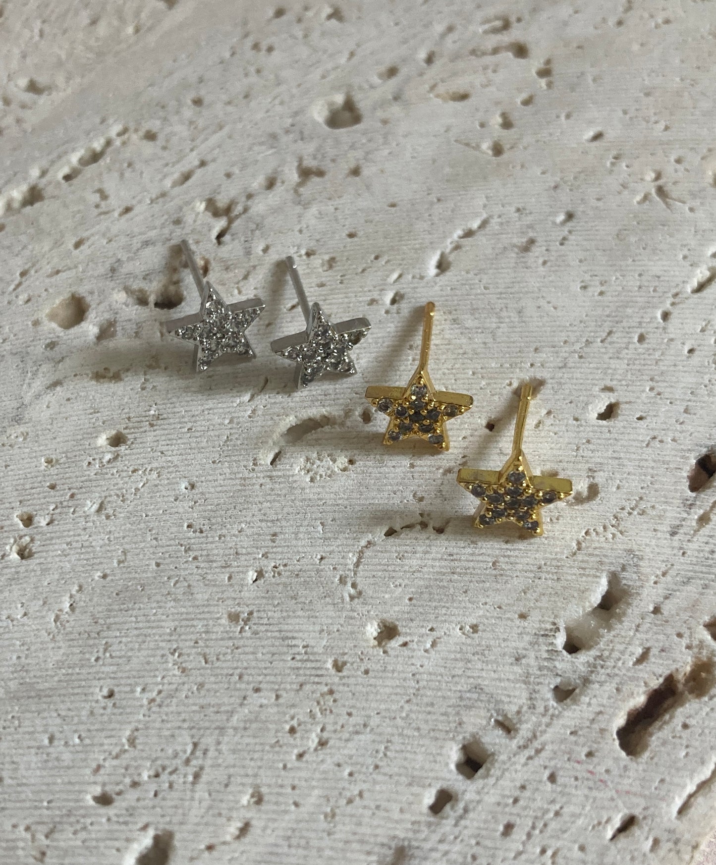 Star Stud Earrings (ST788) (Gold)