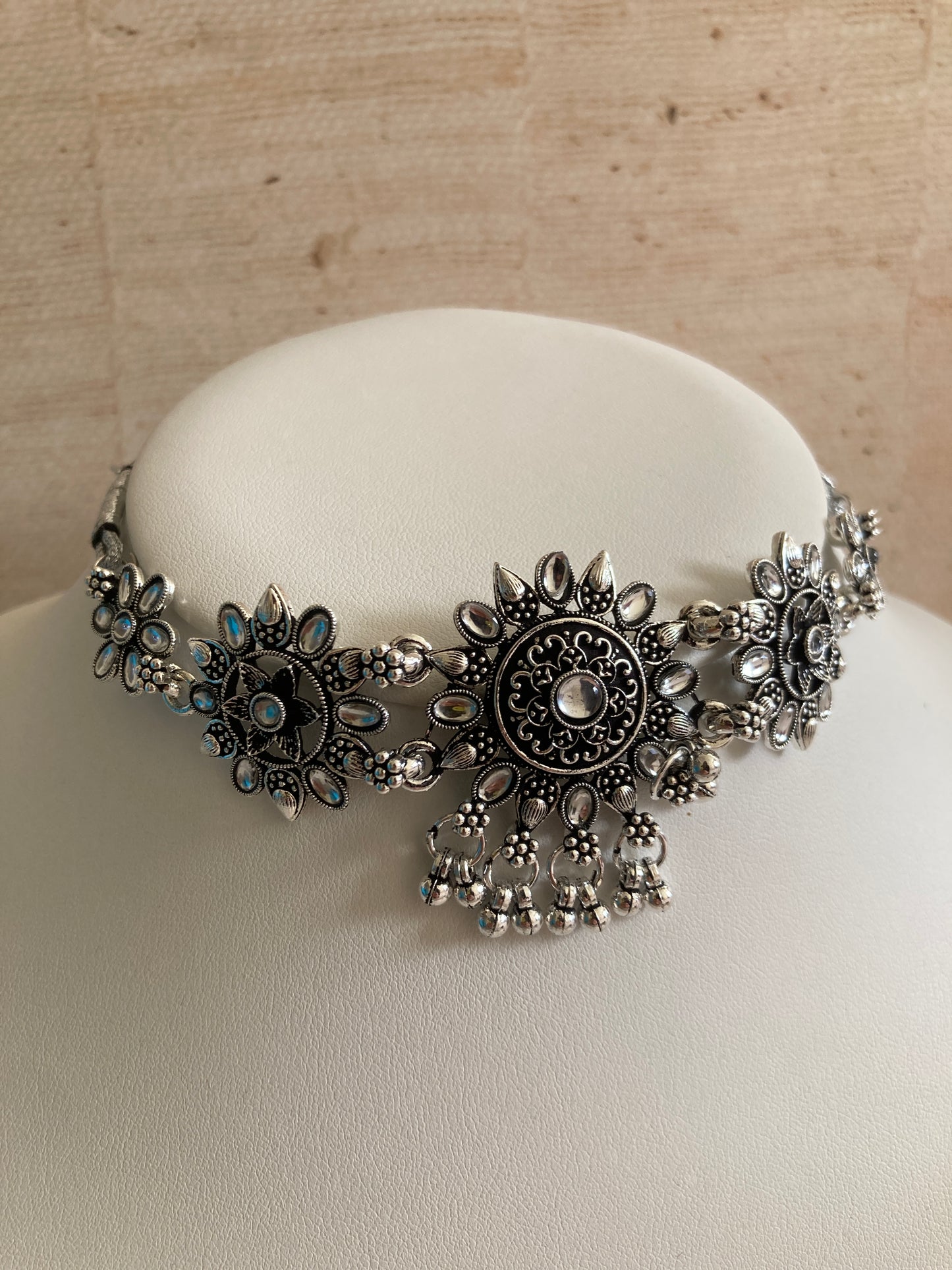Ahana Oxidised Pearl And Pota Stone Set (ST994)