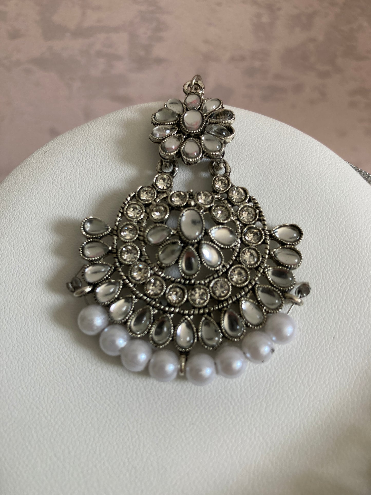 Kaushal Oxidised Silver Plated Kundan And Pearl Set (ST230)