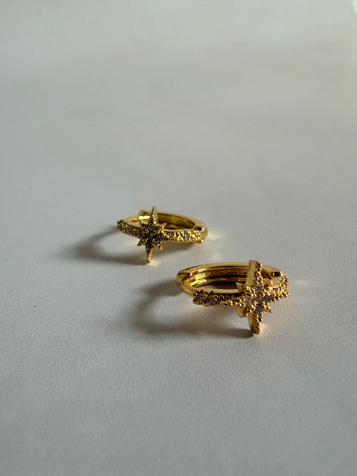 Gold Star Huggie Hoop Earrings (ST1252)