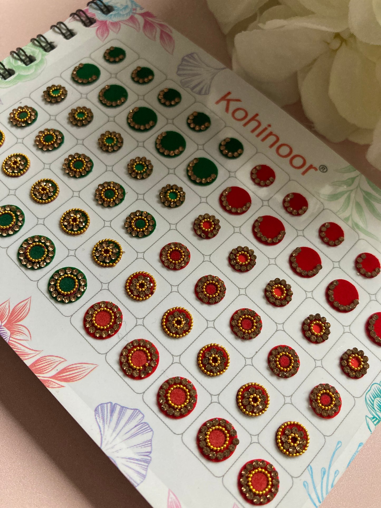 Antique Stone Colourful Velvet 5 Page 300 Bindi Booklet (ST1023)