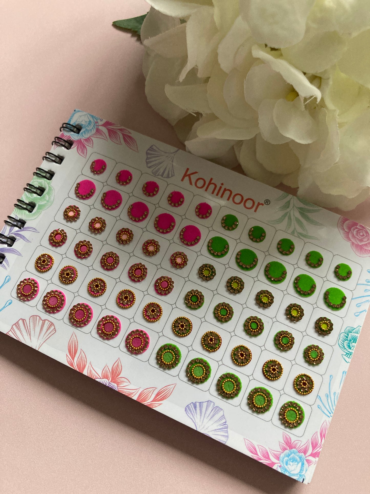 Antique Stone Colourful Velvet 5 Page 300 Bindi Booklet (ST1023)