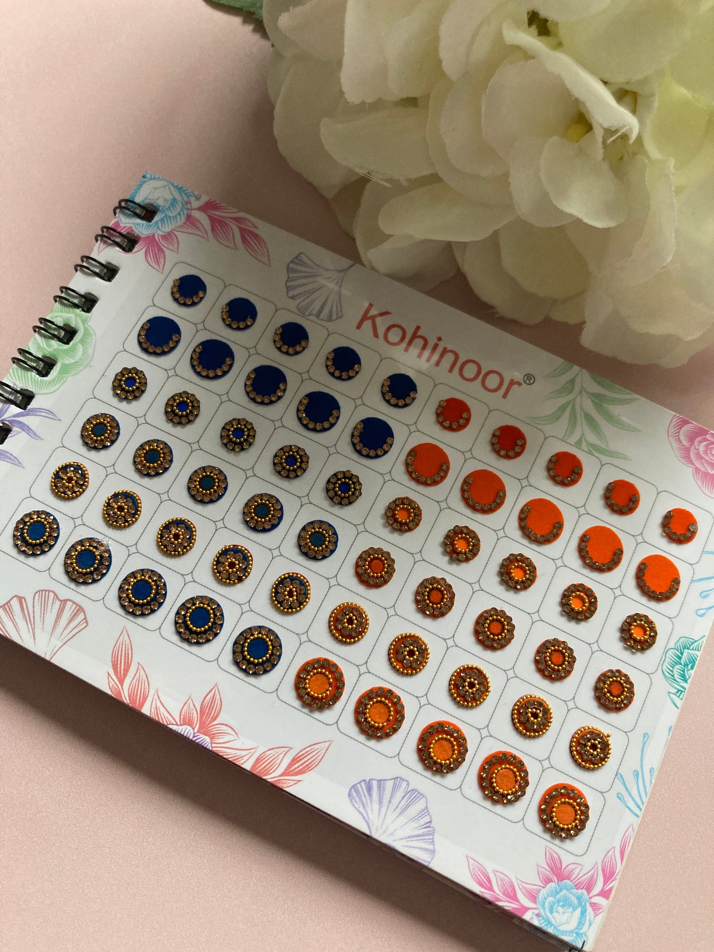 Antique Stone Colourful Velvet 5 Page 300 Bindi Booklet (ST1023)
